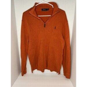 Polo Ralph Lauren Men Size M Pullover Sweater Quarter Zip Estate Rib Brown P